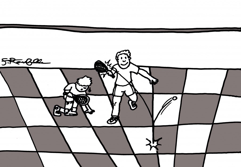 hitting the squash ball into open spaces