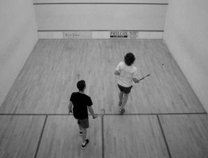 squash players on court